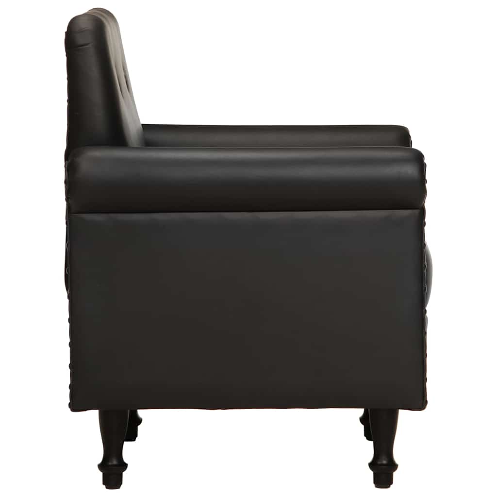 Poltrona couro genuíno preto
