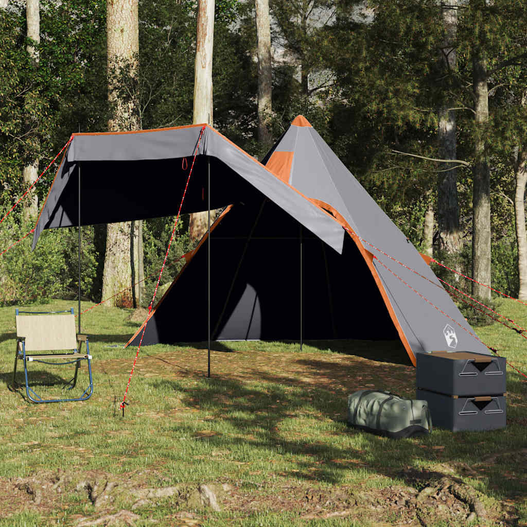 Tenda de campismo tipi para 5 pessoas impermeável cinzento
