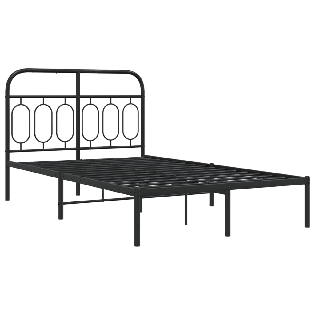 Estrutura de cama com cabeceira 120x190 cm metal preto