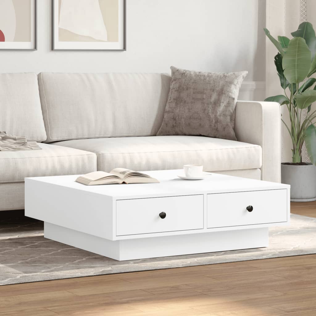 Mesa de centro 90x90x28 cm contraplacado branco