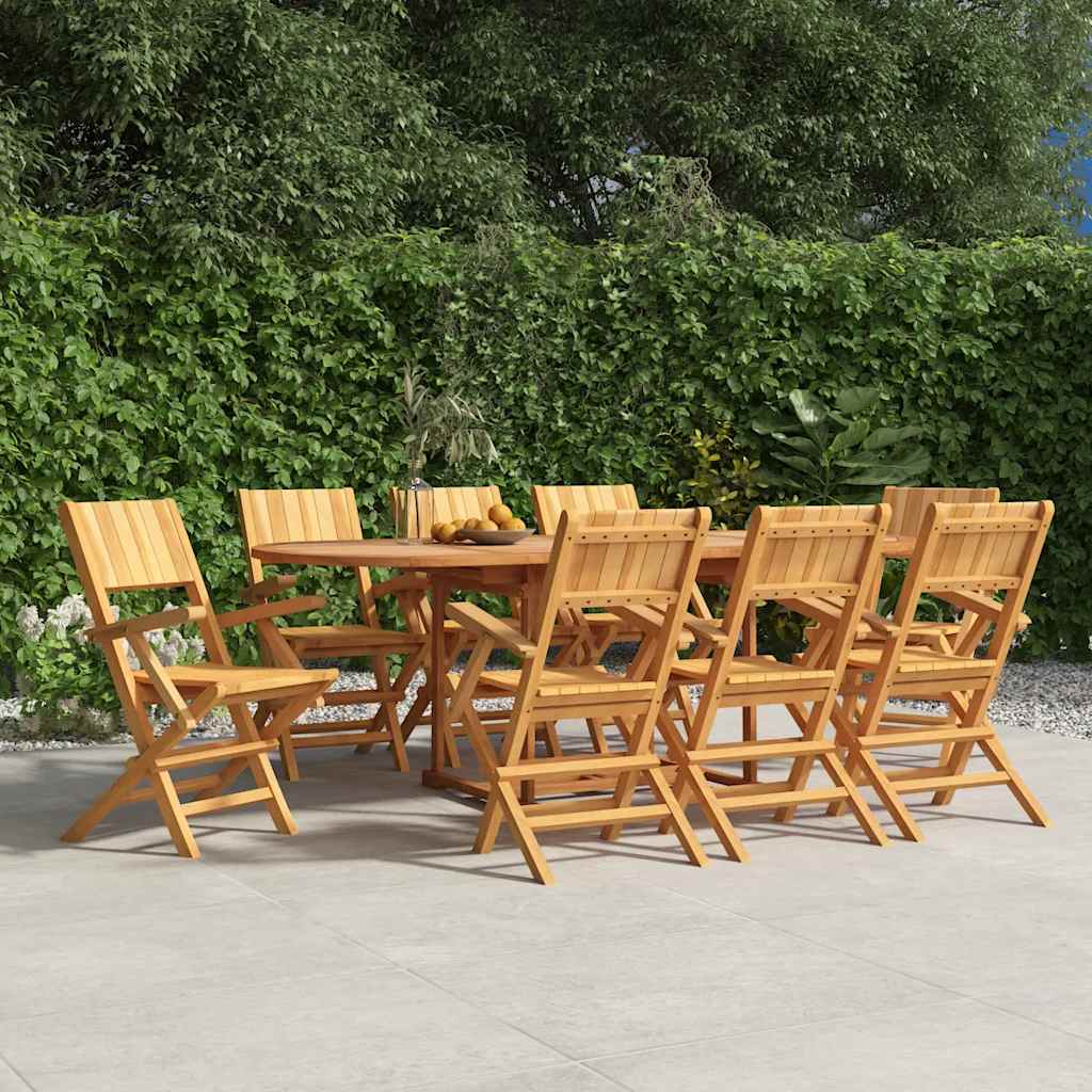 Cadeiras de jardim dobráveis 8 pcs 55x61x90 cm teca maciça