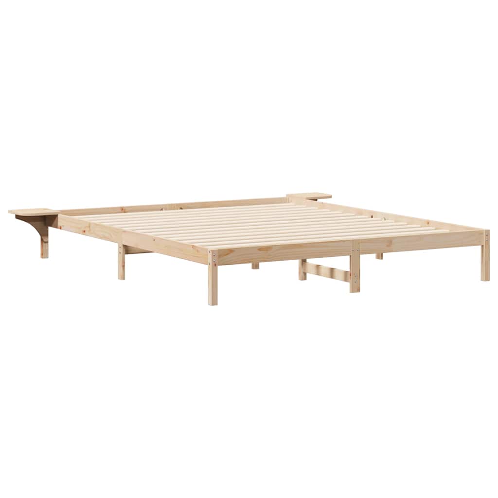 Cama com mesas laterais natural 200 x 210 cm