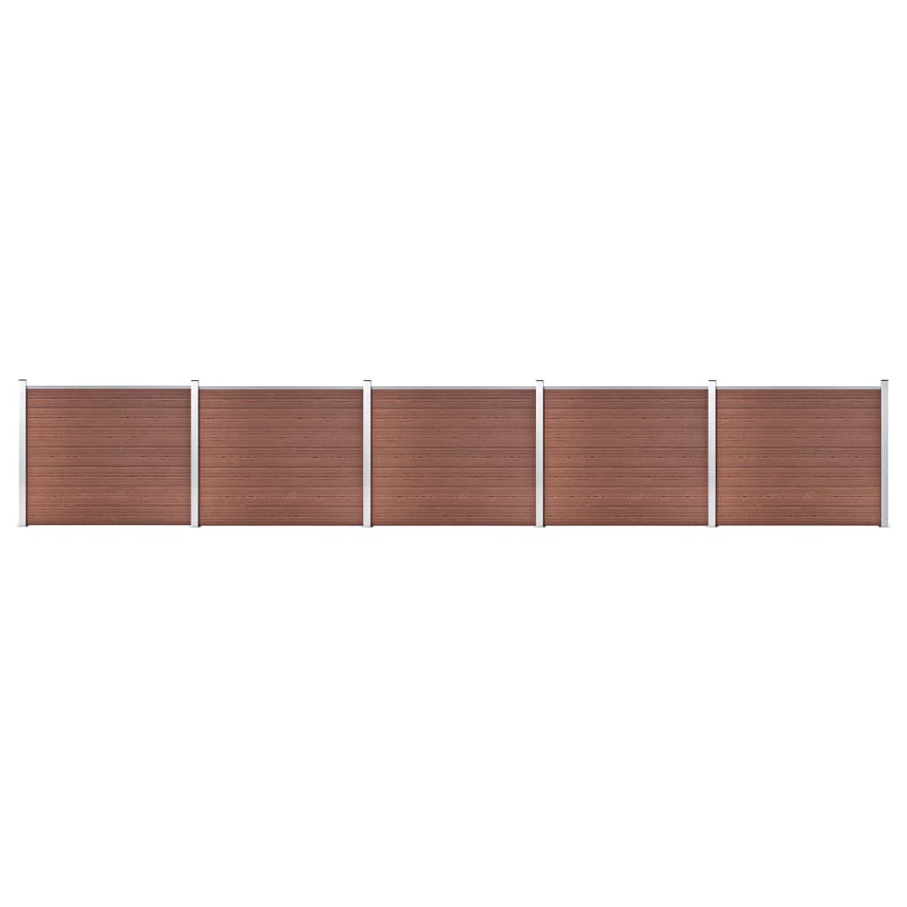 Conjunto painel de cerca 872x146 cm wpc castanho