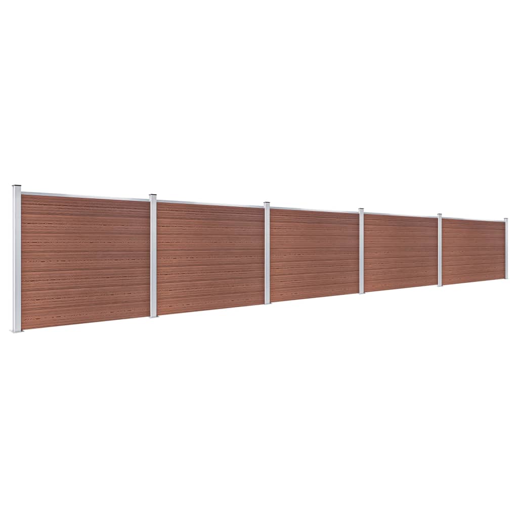 Conjunto painel de cerca 872x146 cm wpc castanho