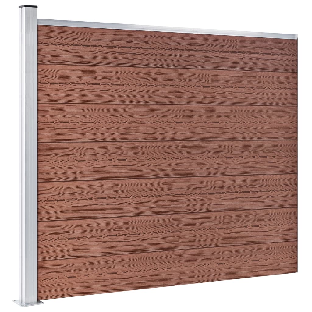 Conjunto painel de cerca 872x146 cm wpc castanho