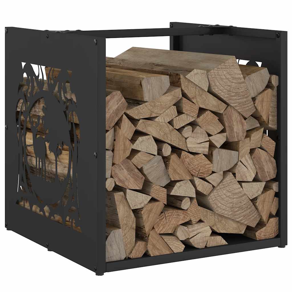 Suporte para lenha 40x40x40 cm aço laminado a frio preto