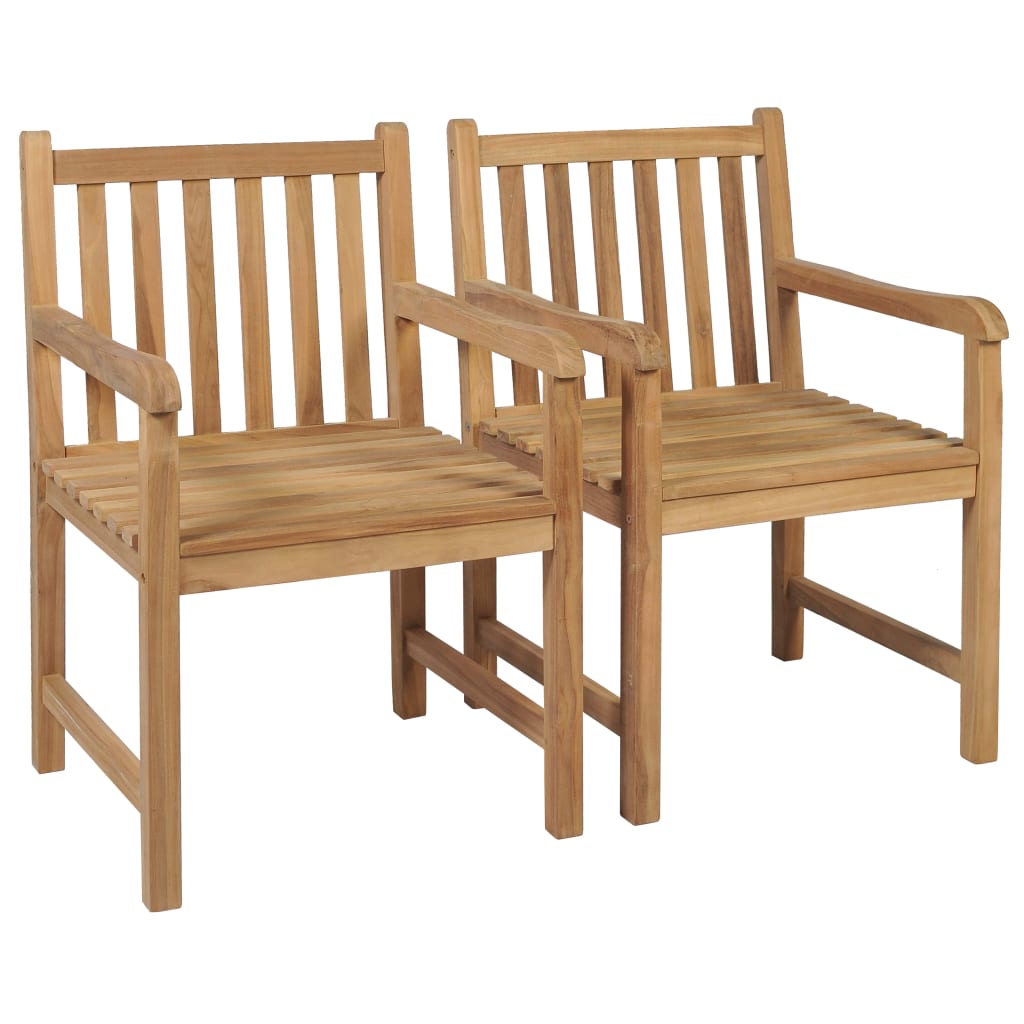 Cadeiras de jardim c/ almofadões verdes 2 pcs teca maciça