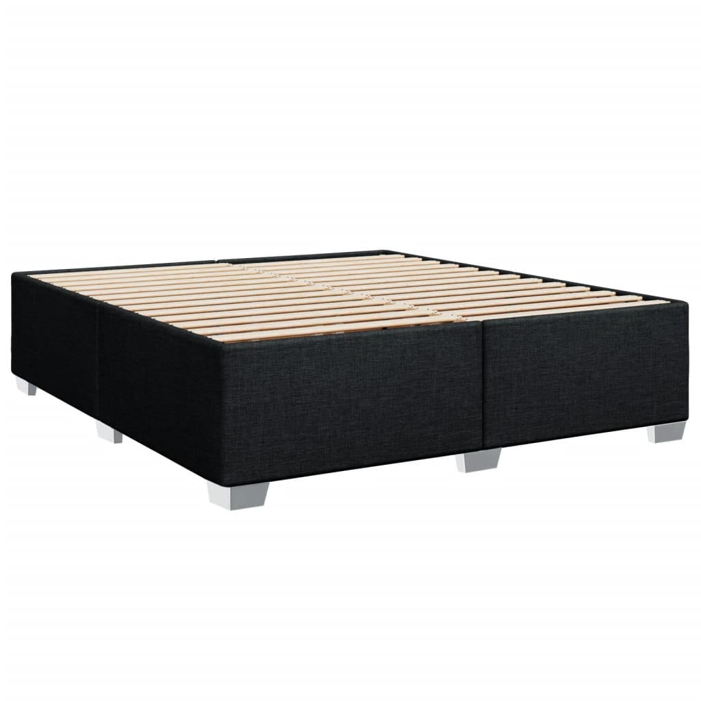 Estrutura de cama sem colchão 180x200 cm tecido preto