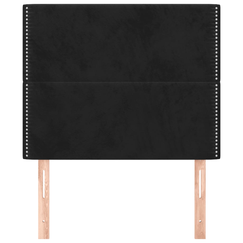 Cabeceira preta 90x5x118/128 cm veludo