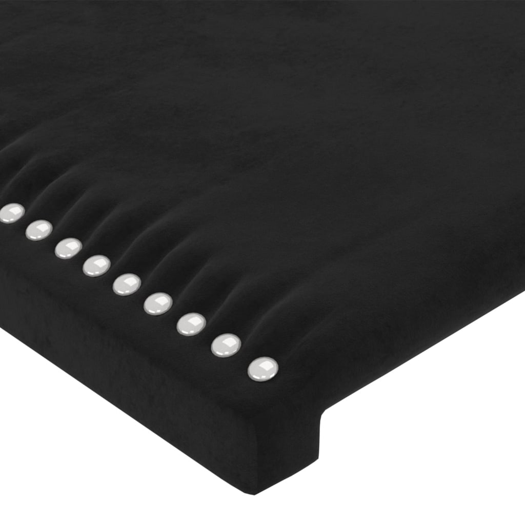 Cabeceira preta 90x5x118/128 cm veludo