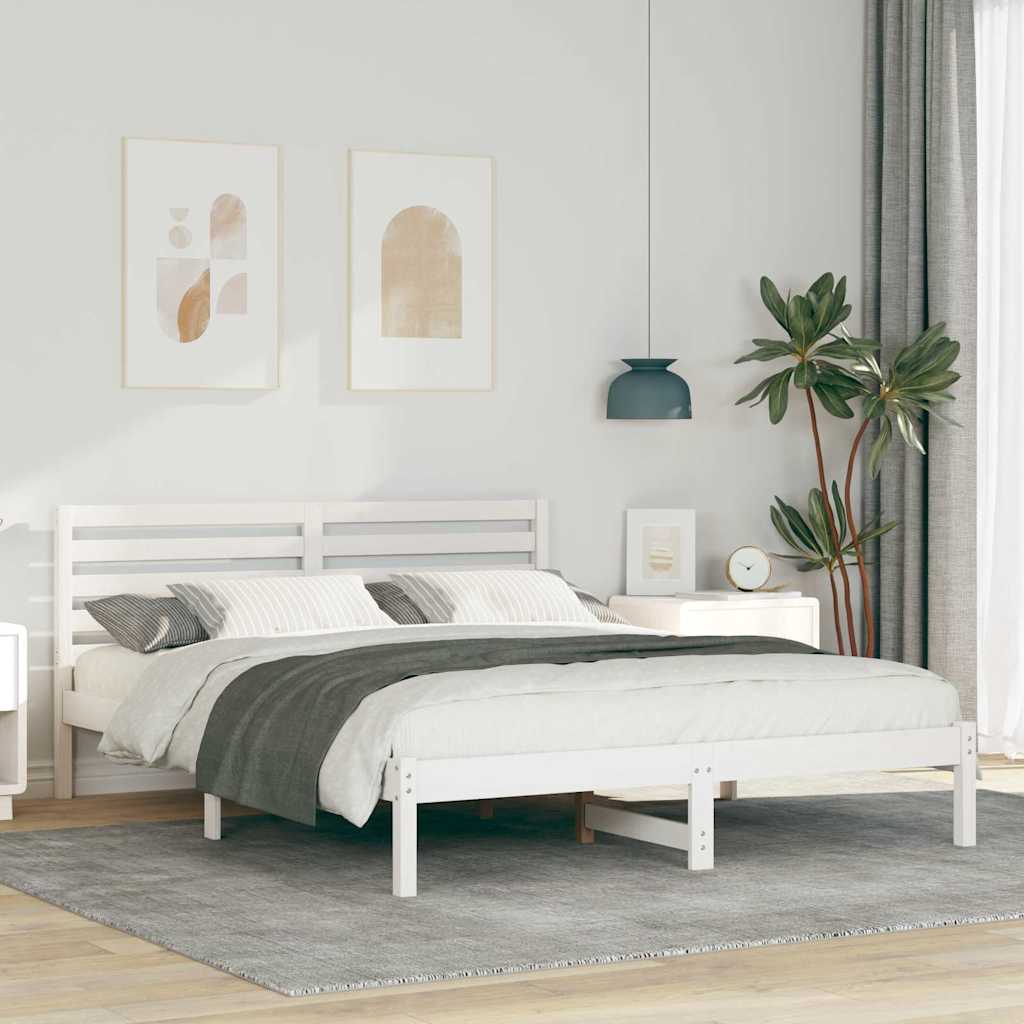 Estrutura da cama com cabeceira branco 150 x 200 cm