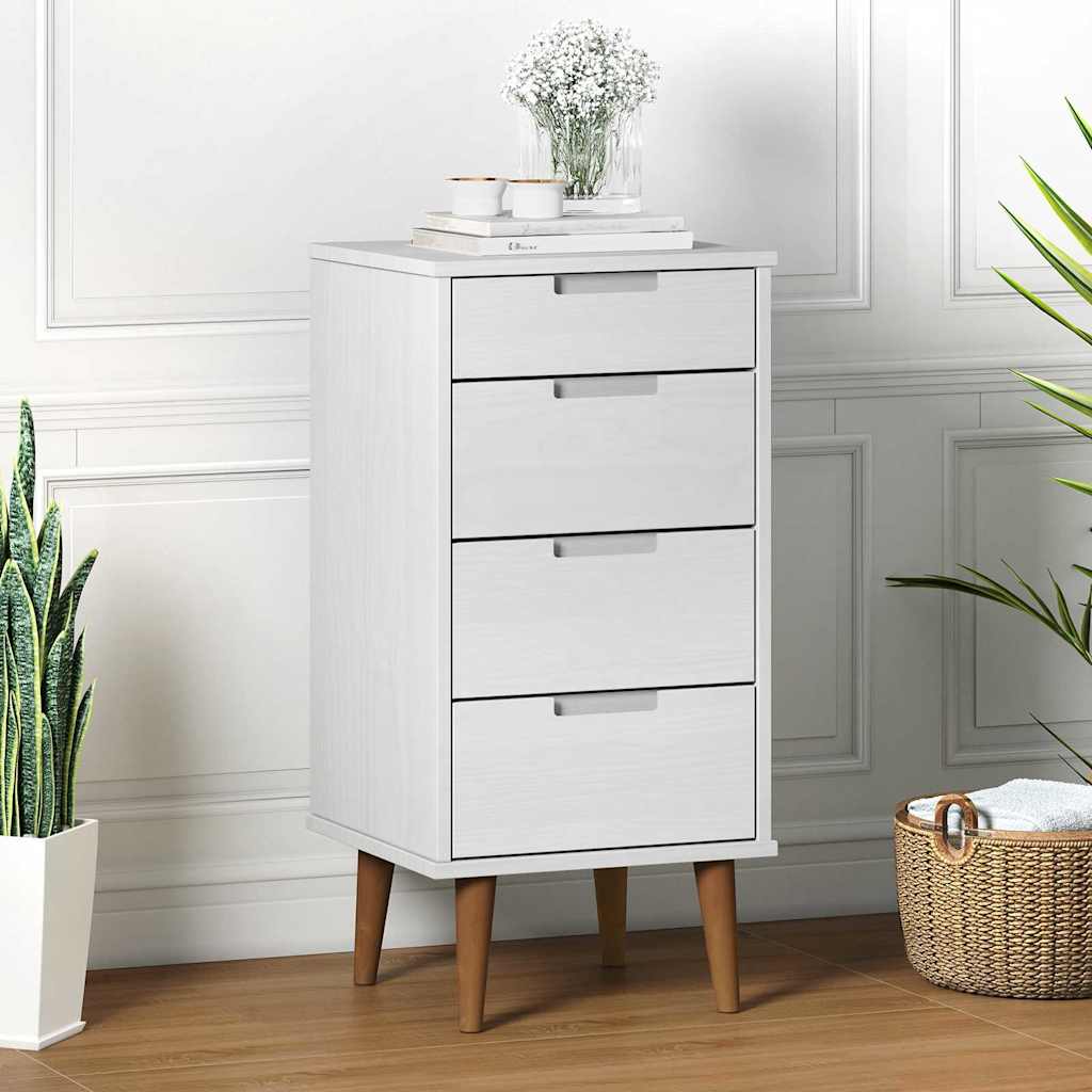 Armário de gavetas molde 40x35x82 cm pinho maciço branco
