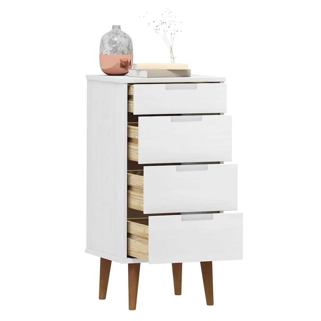 Armário de gavetas molde 40x35x82 cm pinho maciço branco