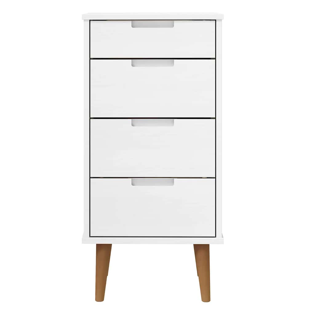 Armário de gavetas molde 40x35x82 cm pinho maciço branco