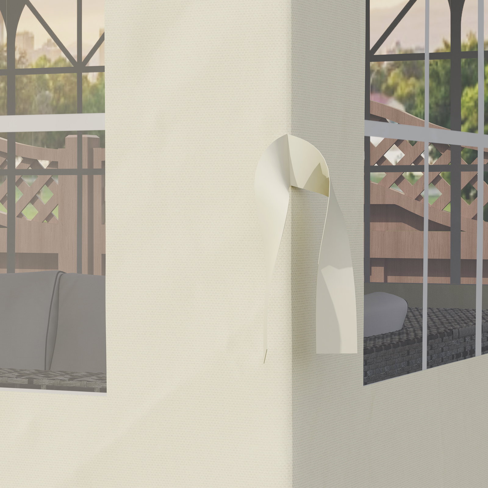 4 Paredes laterais para tenda 3x3 m laterais de tenda com ganchos 8 janelas e proteção UV creme