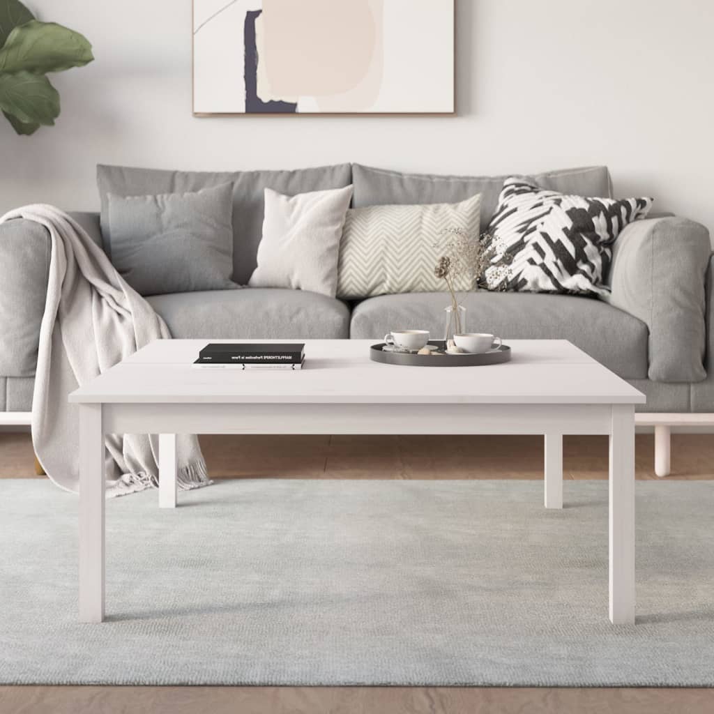 Mesa de centro 100x100x40 cm pinho maciço branco