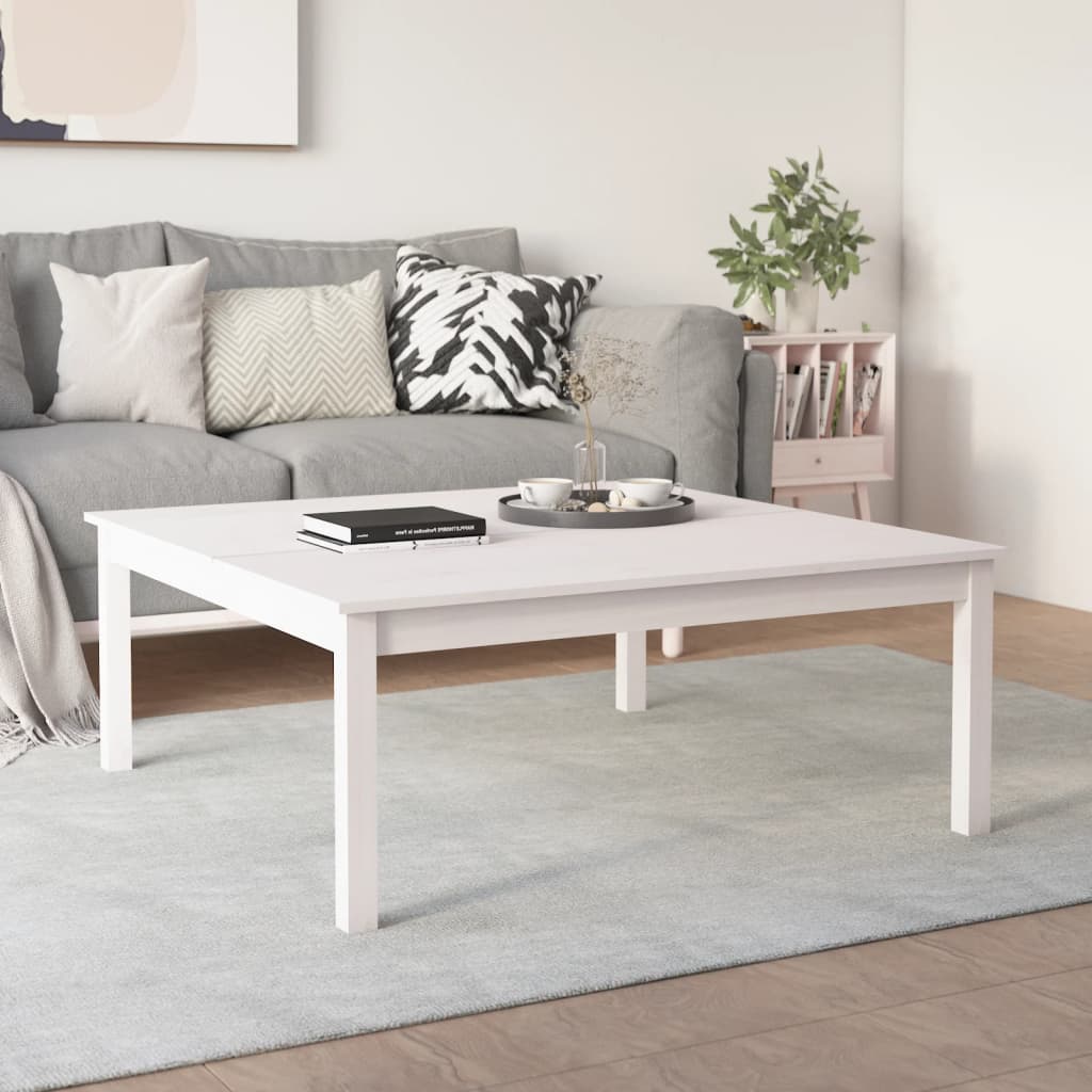 Mesa de centro 100x100x40 cm pinho maciço branco