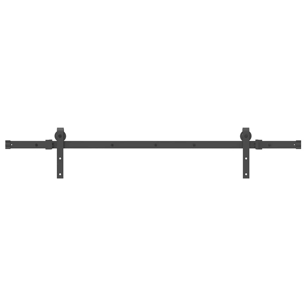 Kit de ferragens para porta deslizante 152,5 cm aço preto