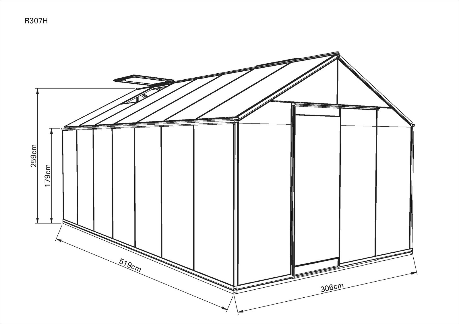 Estufa de Vidro Cosmos Black – 15,88 m²