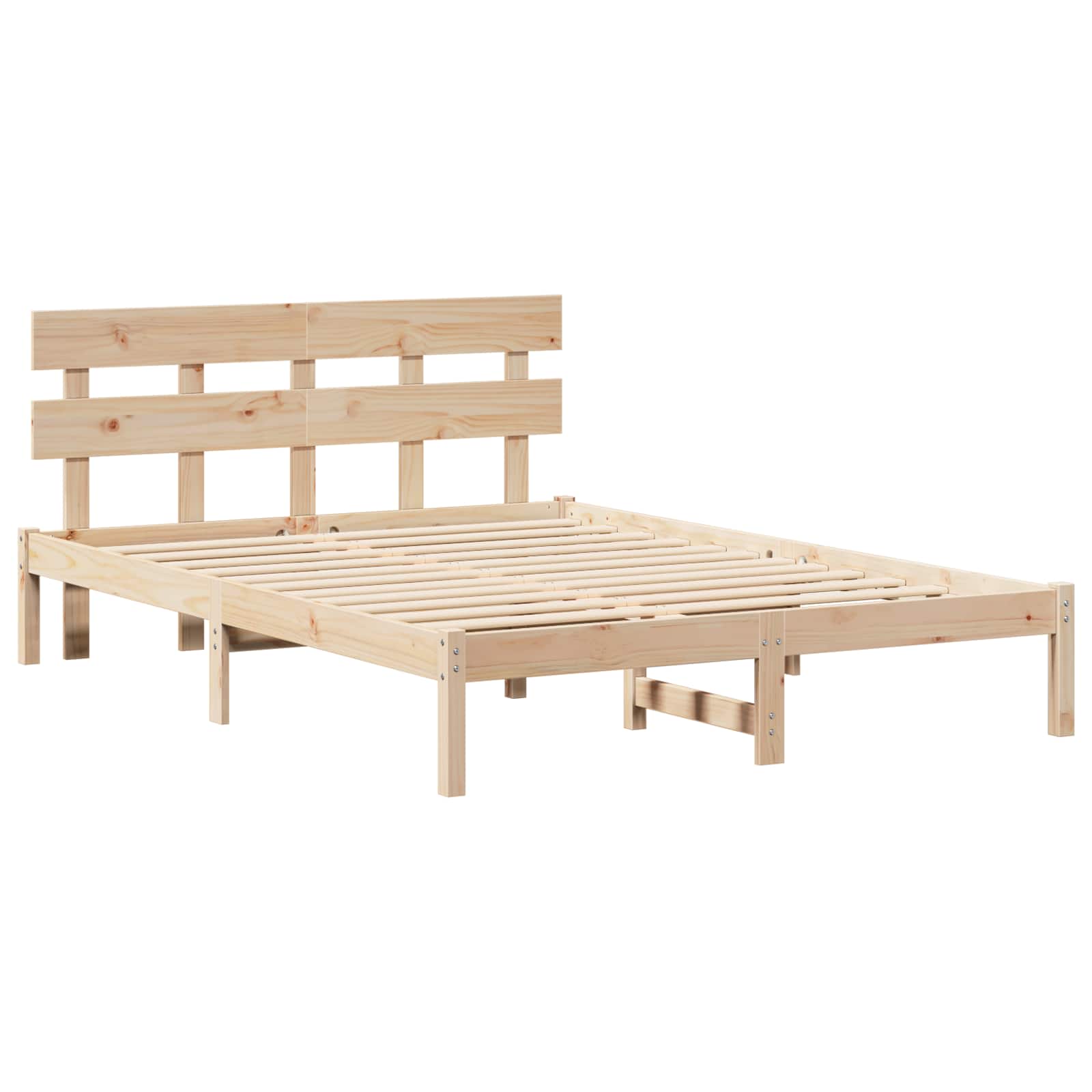 Estrutura da cama castanho 140 x 200 cm madeira de pinho maciça