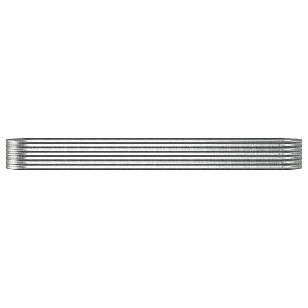 Canteiro elevado jardim 368x80x36cm aço galvanizado prateado