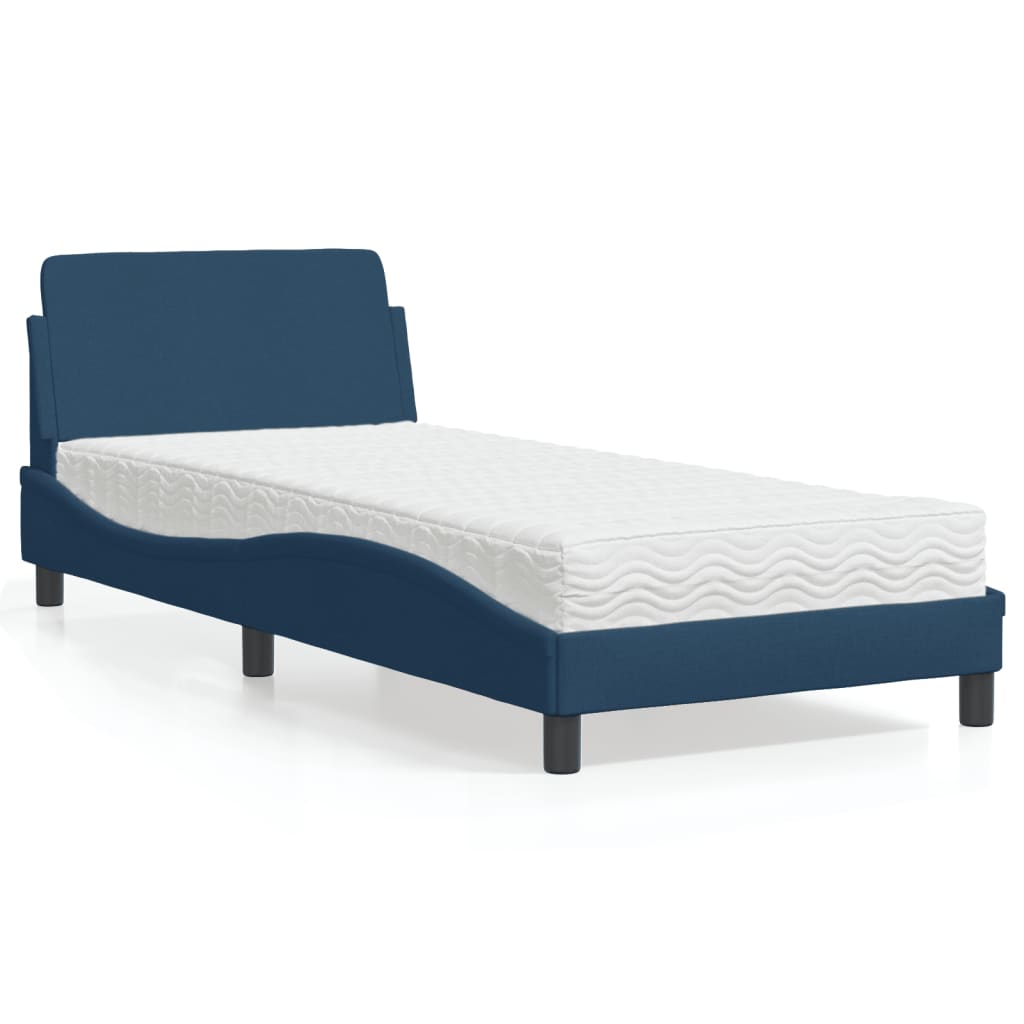 Cama com colchão dover 80x200 cm tecido azul