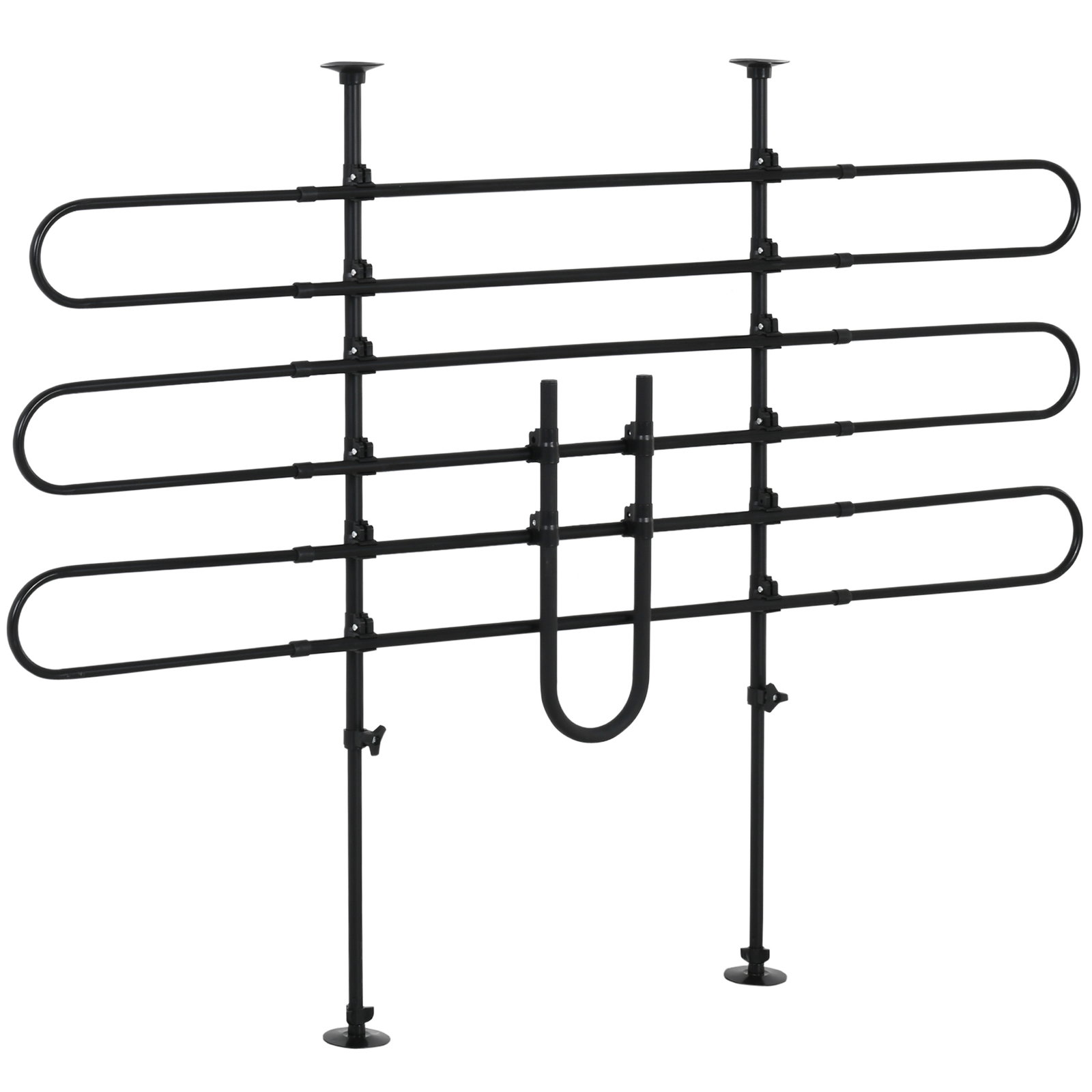 Grade de segurança de carro para cães ajustável em largura e altura 87-135x85x120cm grade separadora para porta malas de carro universal metal preto