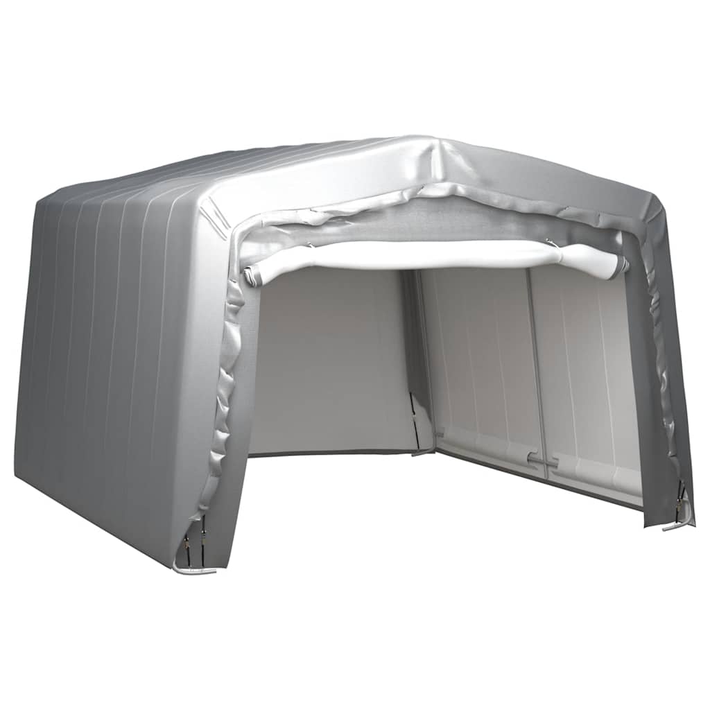 Tenda de armazenamento 370x370 cm aço cinzento