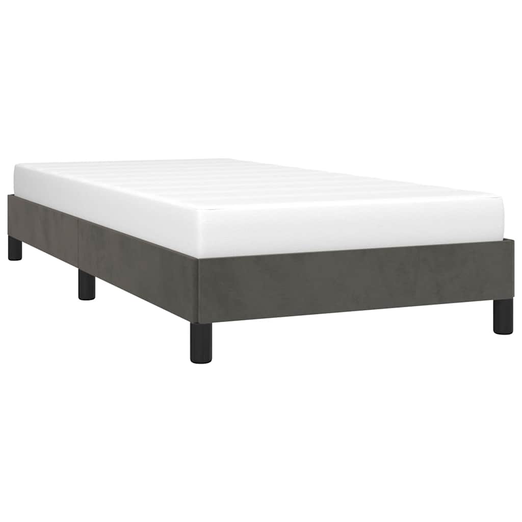 Estrutura de cama sem colchão 90x200 cm veludo cinzento-escuro