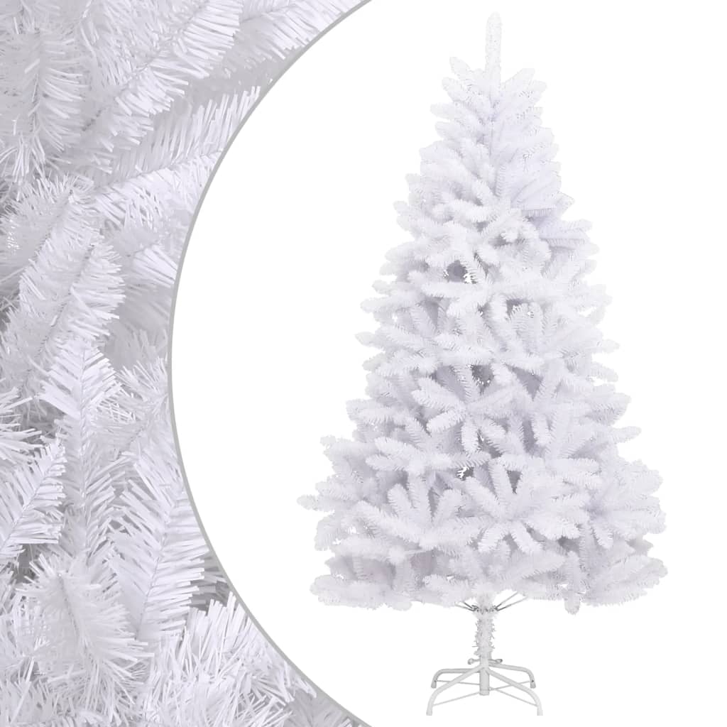 Árvore de natal artificial articulada com suporte 210 cm branco