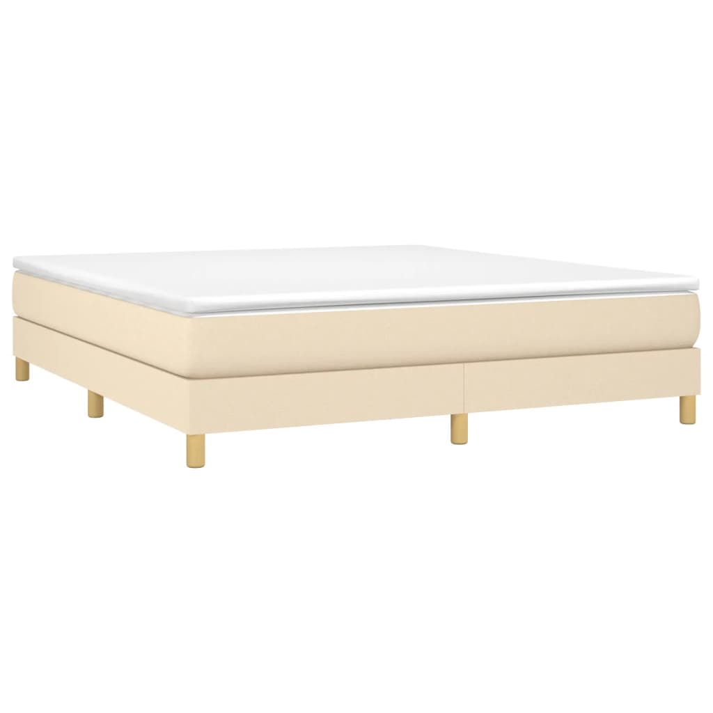 Estrutura de cama com molas 160x200 cm tecido cor creme