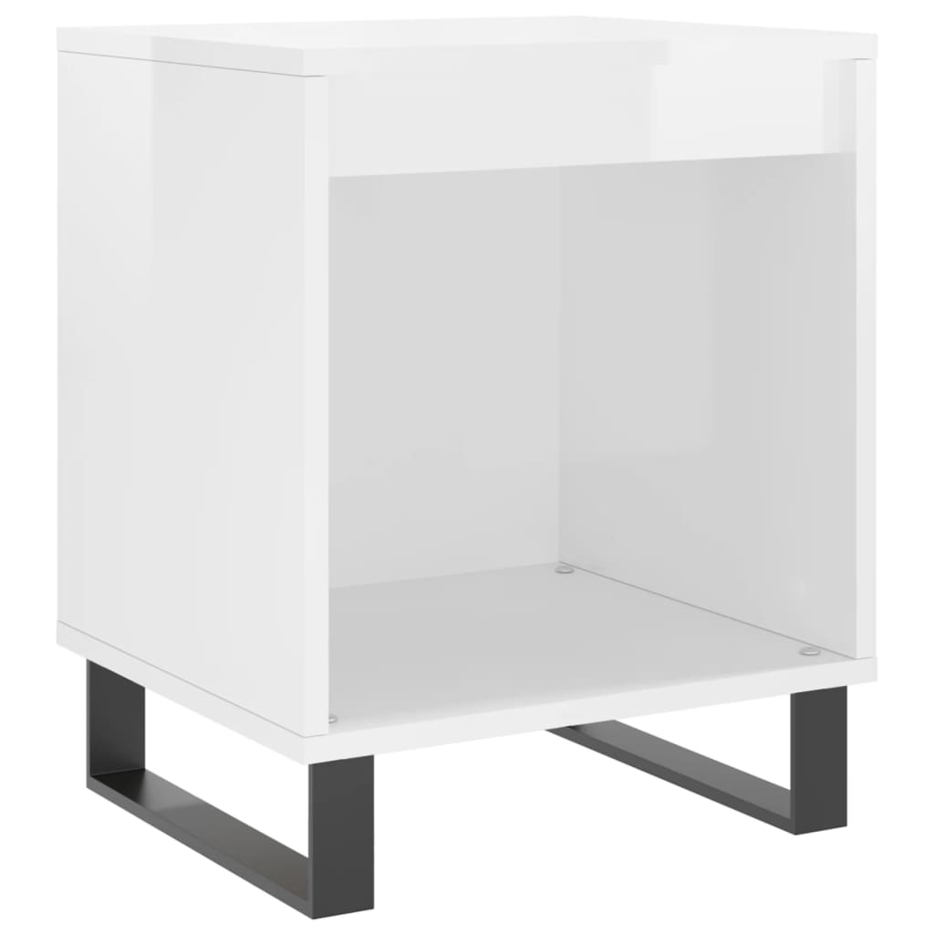 Mesa de cabeceira 2 pcs derivados de madeira branco brilhante