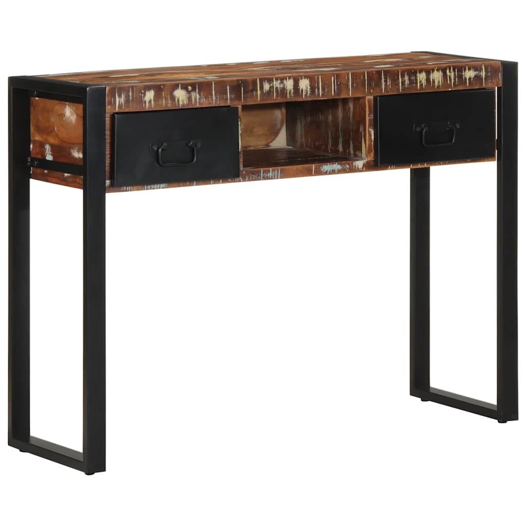 Mesa consola multicor 100x35x75 cm madeira maciça recuperada