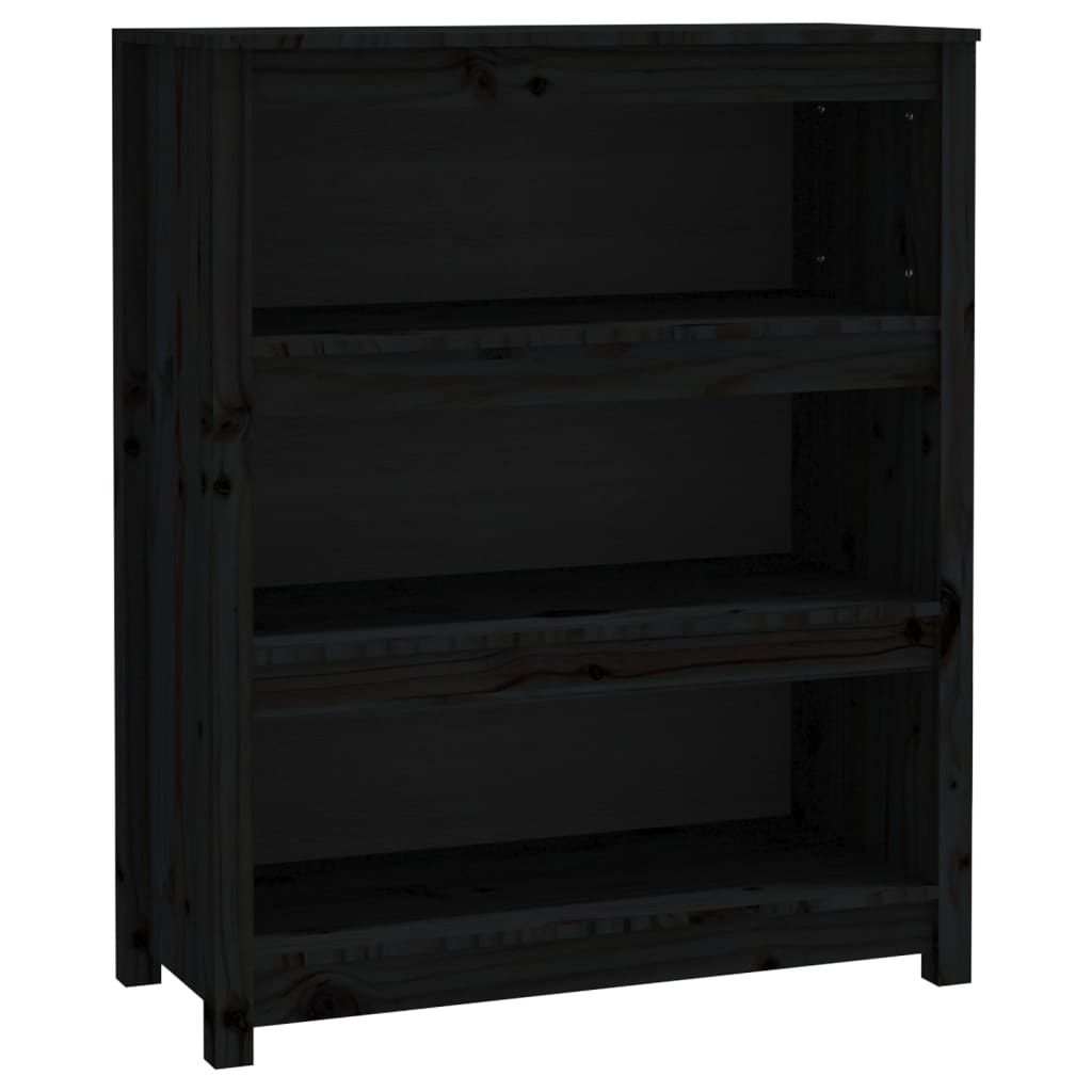 Estante 80x35x97 cm madeira de pinho maciça preto