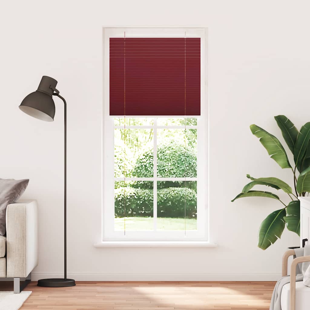 Plissado cego bordéus vermelho 90x200 cm largura tecido