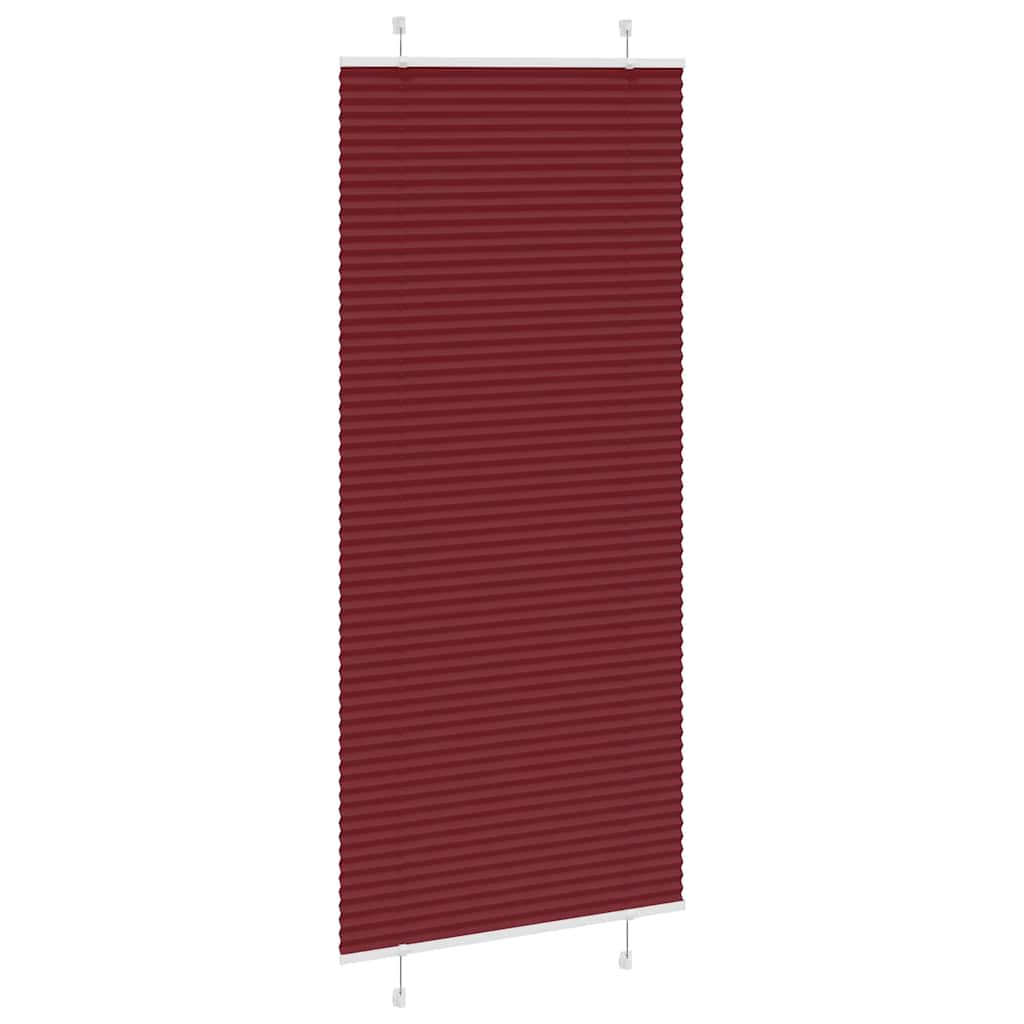 Plissado cego bordéus vermelho 90x200 cm largura tecido