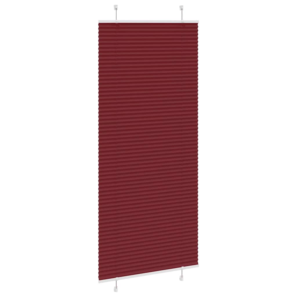 Plissado cego bordéus vermelho 90x200 cm largura tecido