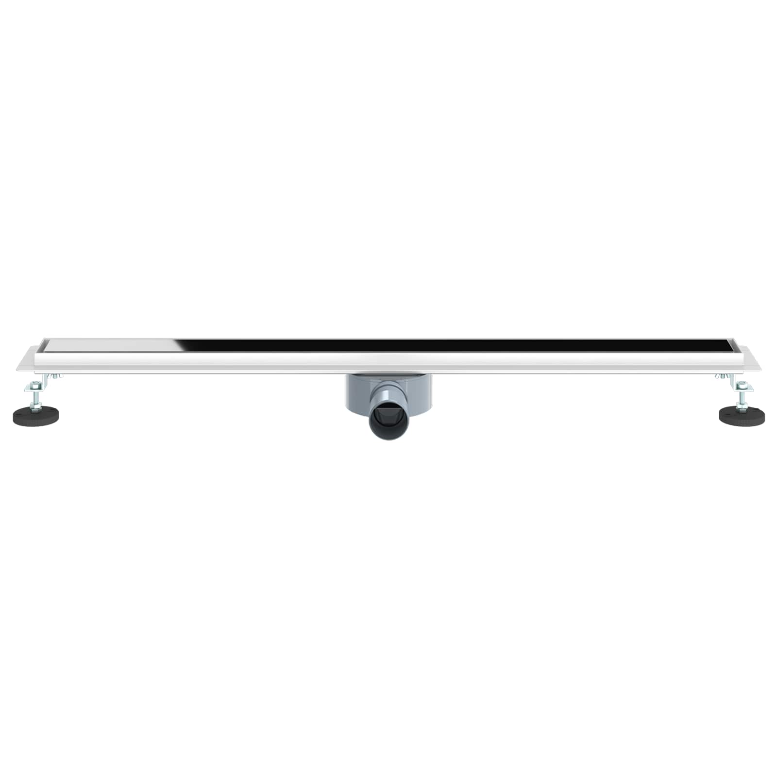 Ralo de chuveiro com tampa de vidro e sifão 360° preto 90 cm