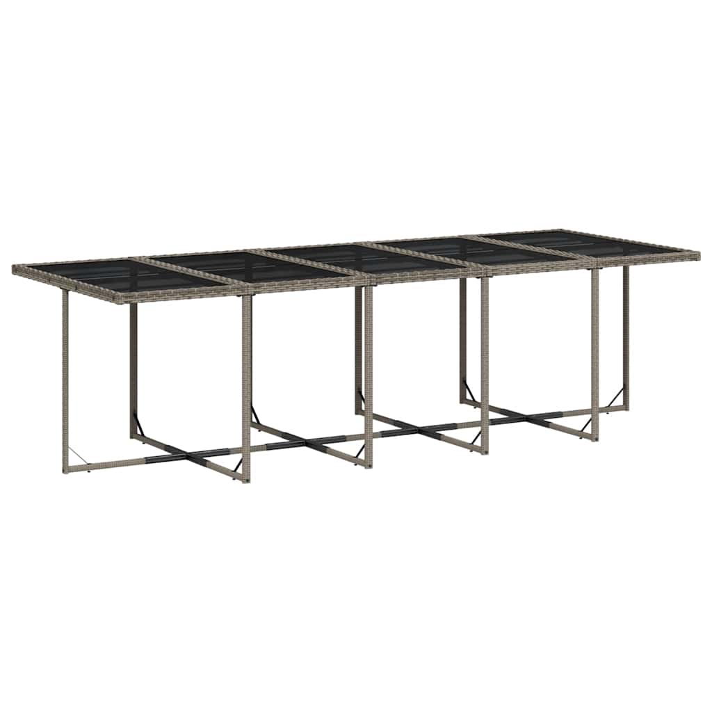 15 Pcs conjunto jantar p/ jardim c/ almofadões vime PE cinzento