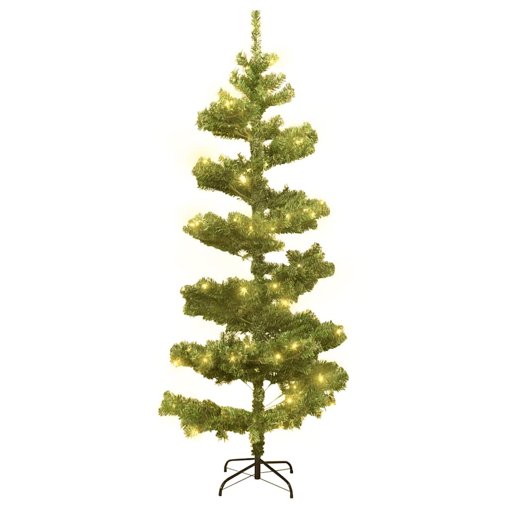 Árvore de natal rotativa pré-iluminada + suporte PVC verde