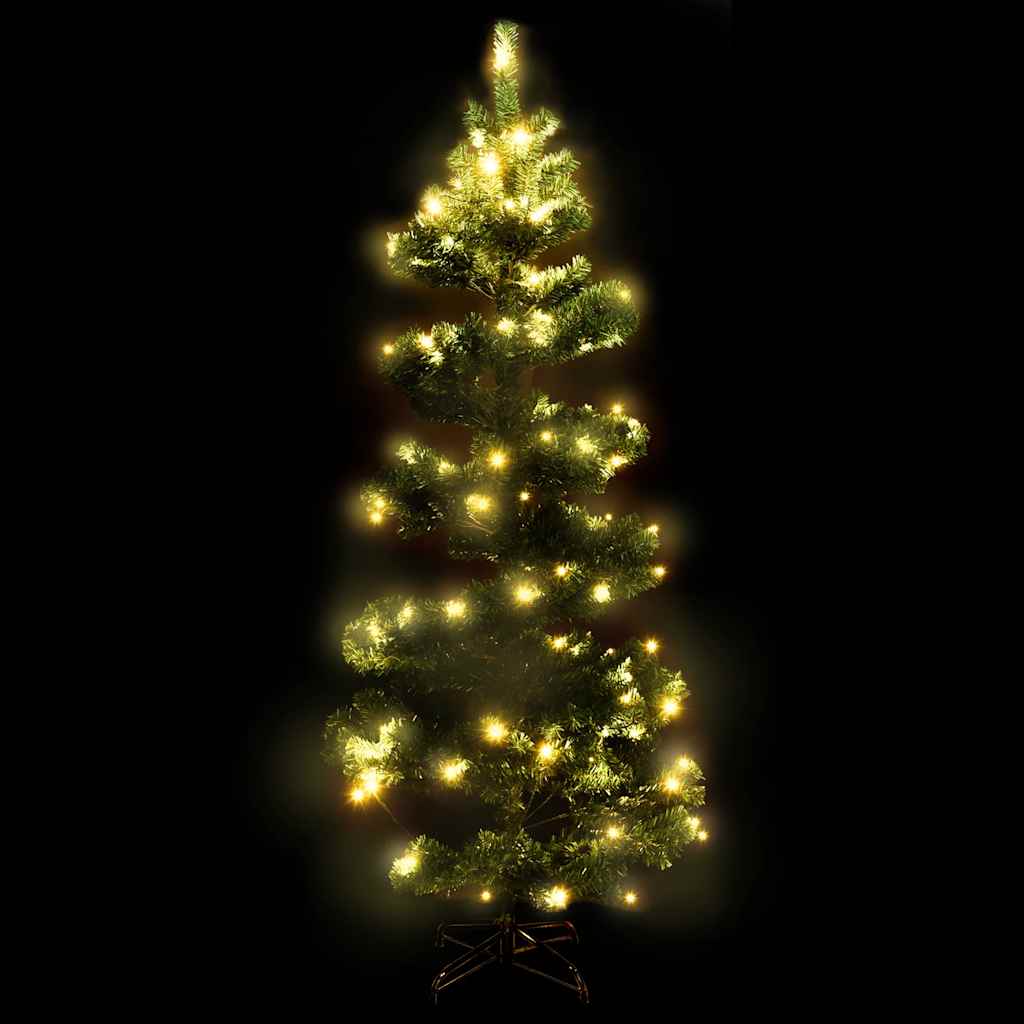 Árvore de natal rotativa pré-iluminada + suporte PVC verde