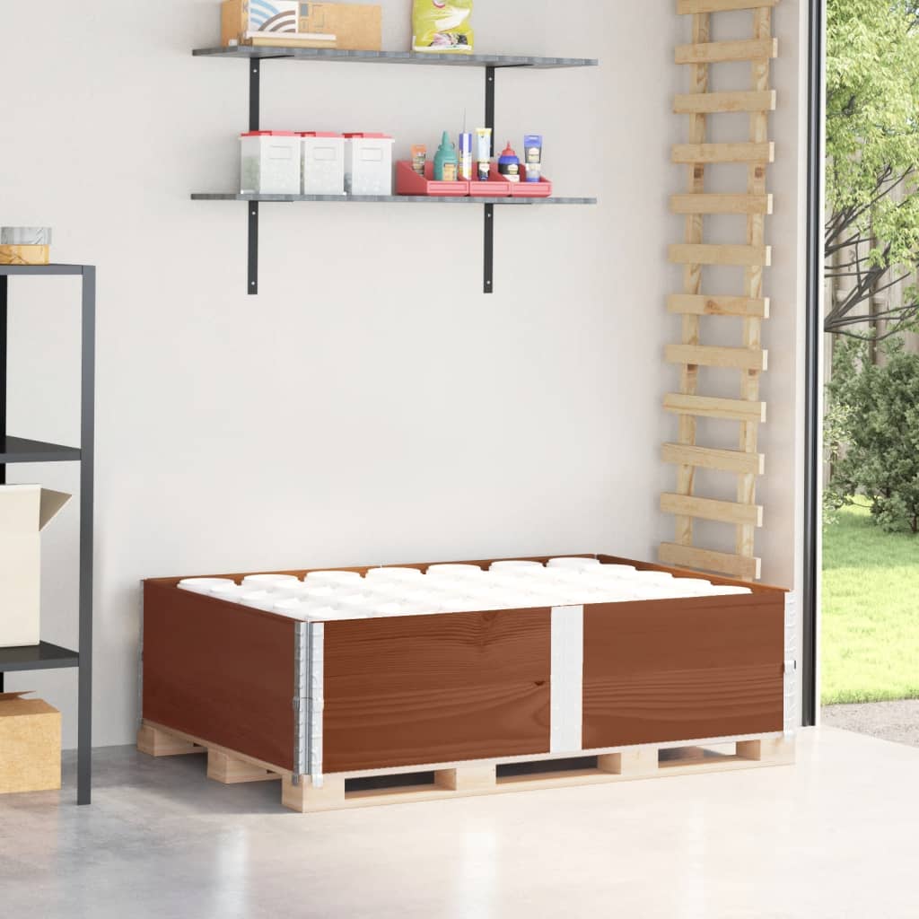Colares para paletes 2 pcs 150x100 cm pinho maciço castanho