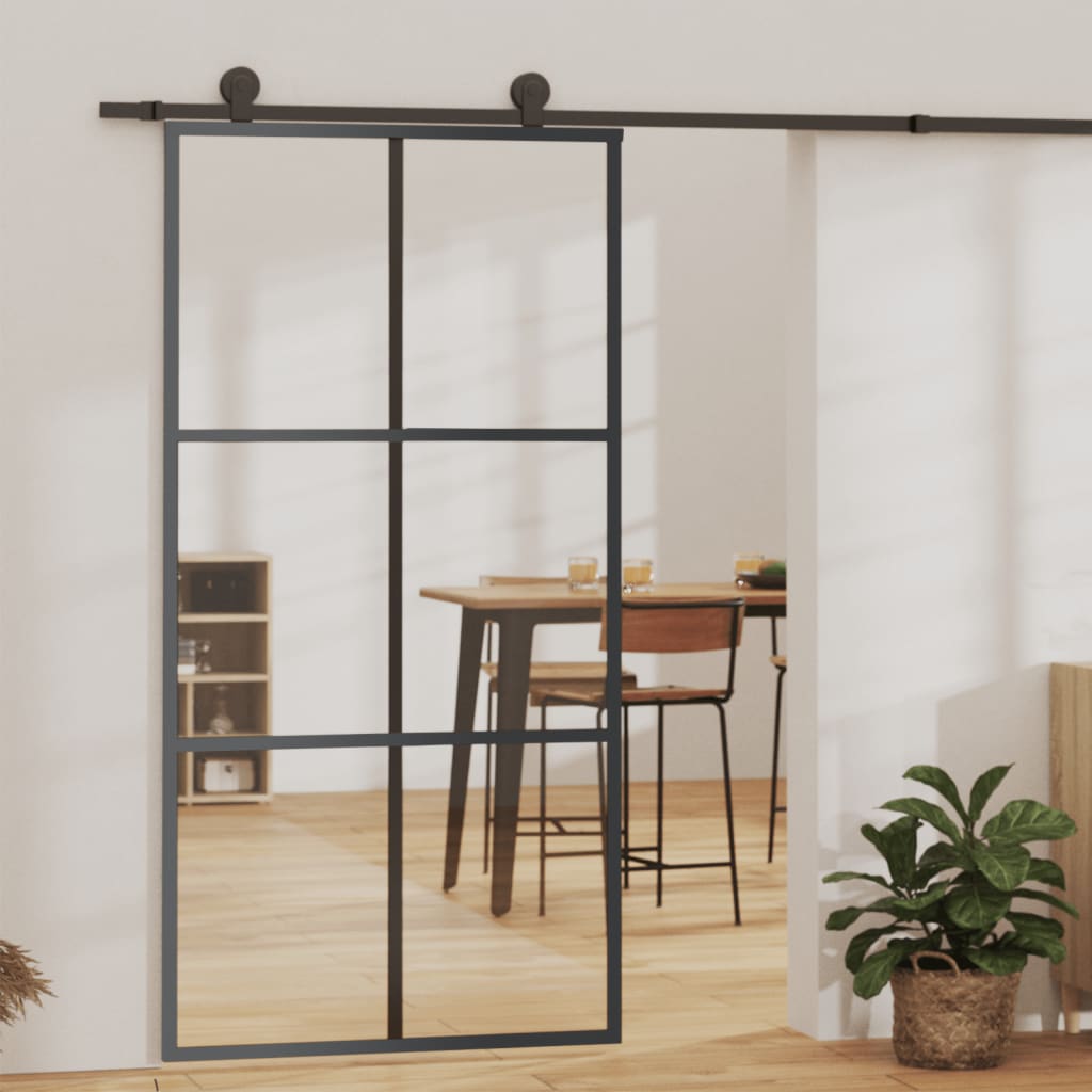 Porta deslizante c/ conj ferragens 102x205cm vidro esg/alumínio