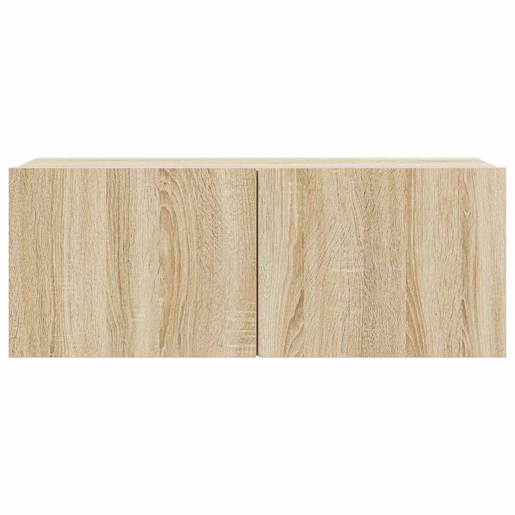 Conjunto móveis de TV 7 pcs madeira processada carvalho sonoma