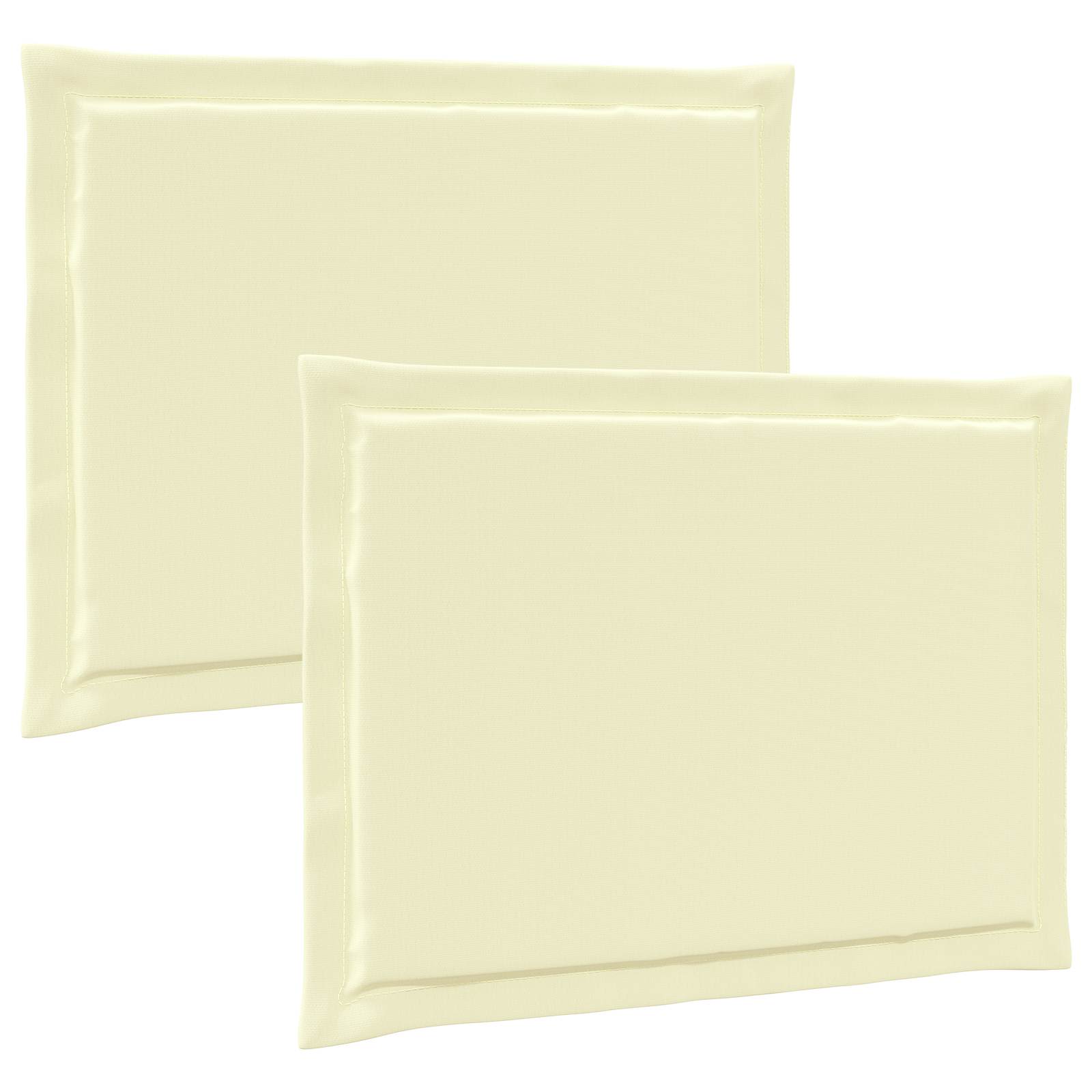 Almofadas de assento 2 pcs creme 47 x 36 x 2 cm poliéster