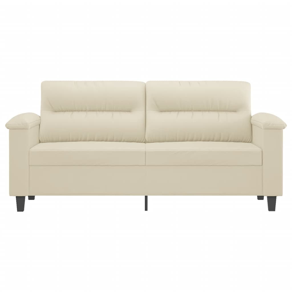 Sofá de 2 lugares 140 cm couro artificial cor creme