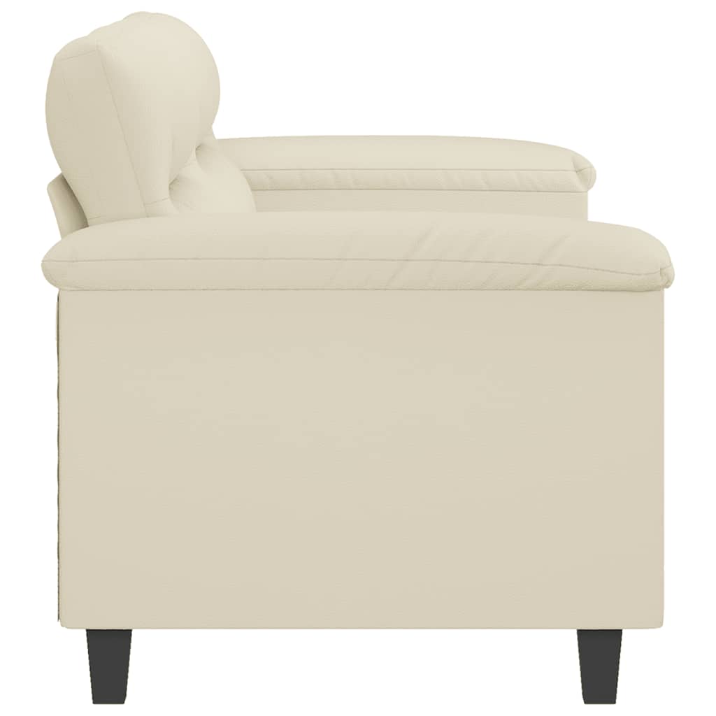 Sofá de 2 lugares 140 cm couro artificial cor creme