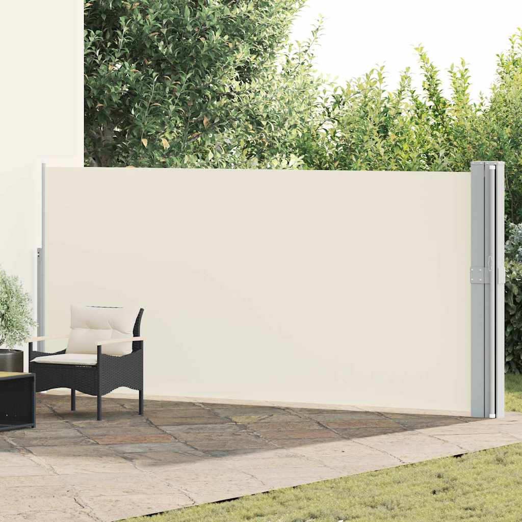 Toldo lateral retrátil para pátio 170x1200 cm creme