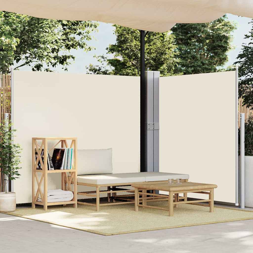 Toldo lateral retrátil para pátio 170x1200 cm creme