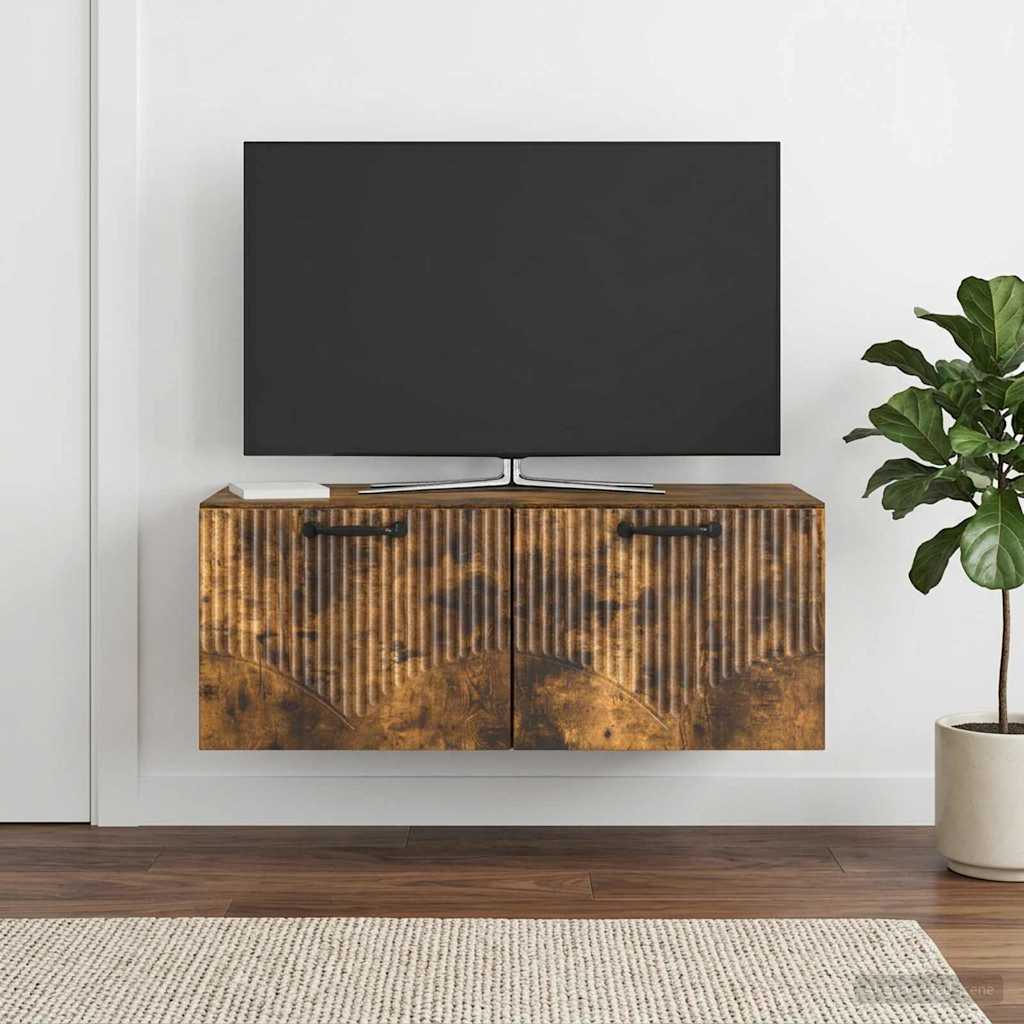 Gabinete de TV de parede carvalho fumado 78,5 x 41 x 30 cm